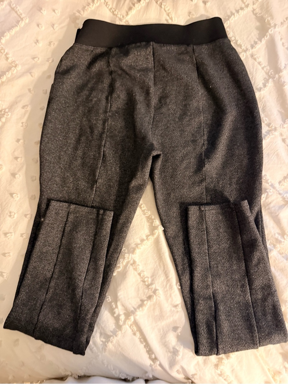 Banana Republic Charcoal Cropped Pleat Pants